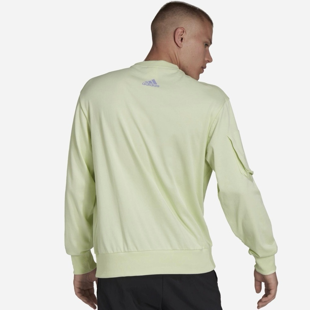 adidas Essentials Brandlove Sweatshirt in Almost Lime - Picture 2 of 9